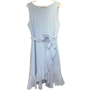 Calvin Klein Baby Blue Women’s Ruffle Accented Dress Size 12